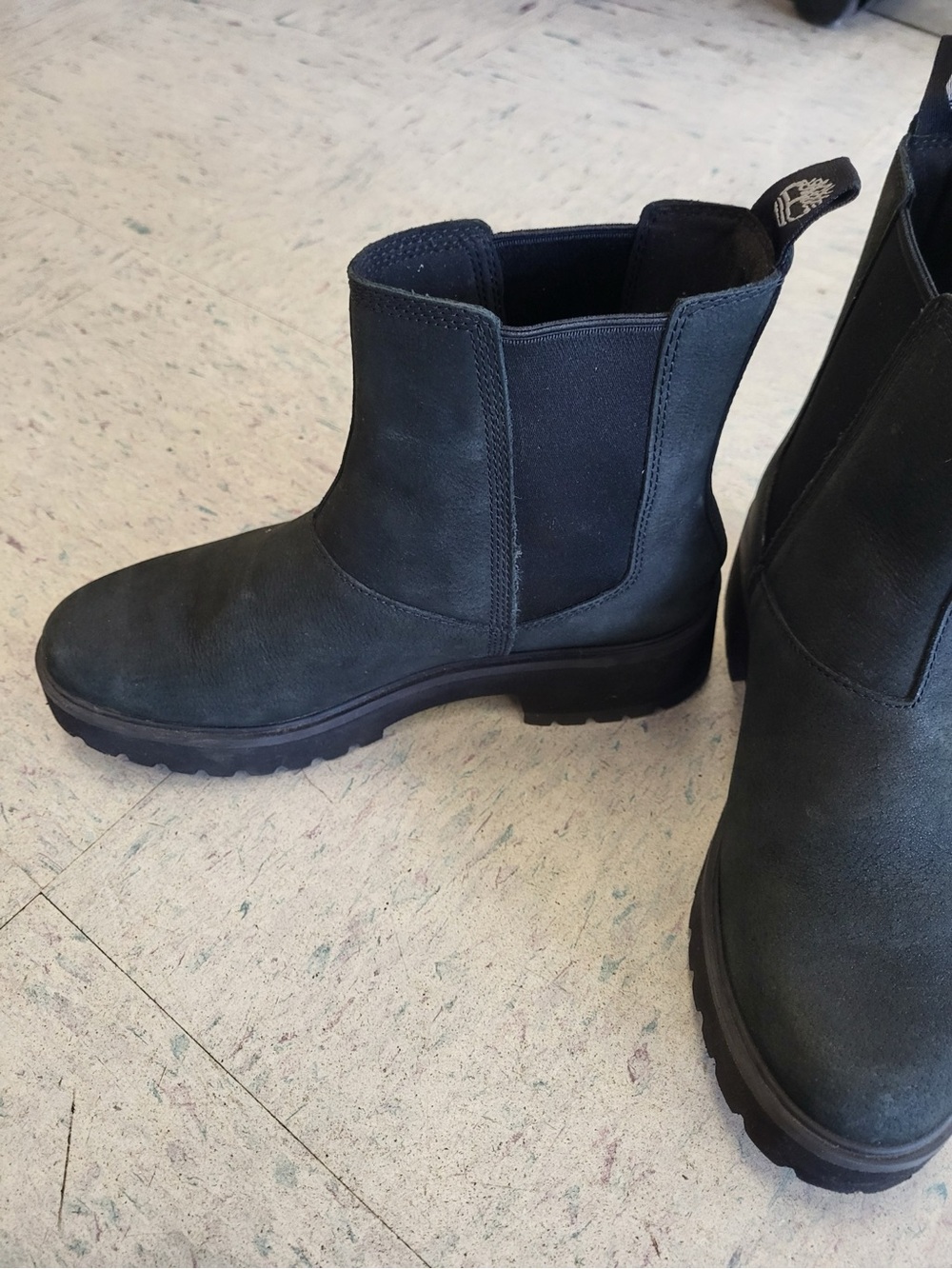 Timberland Women’s Caranby Cool Mid Chunky Pull Tab Chelsea Boots Black - Size 8 - Picture 5 of 8